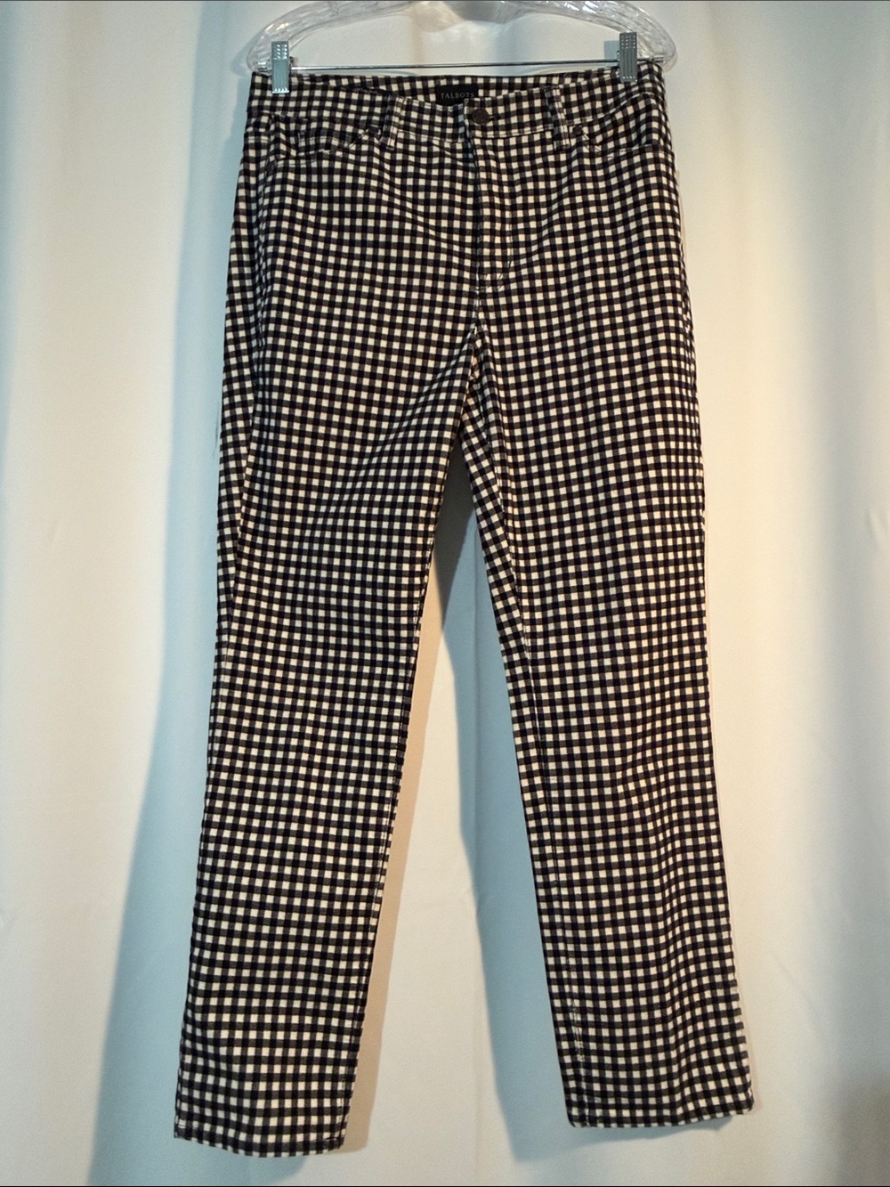 Stretch Corduroy Talbots Gingham Buffalo Plaid Straight-Leg Pants B5